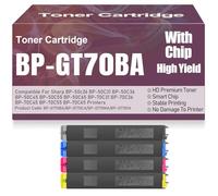 SXLXYOF Cartouches de Toner compatibles BP-GT70BA BP-GT70CA BP-GT70MA BP-GT70YA à Haut rendement pour Sharp BP-50c26 BP-50C31 BP-50C36 BP-50C45 BP-50C55 BP-50C65 BP-70C31 BP-70C36,4Pack-BP GT70