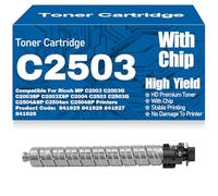 SXLXYOF Cartouches de Toner compatibles C2503 841925 841926 841927 841928 pour Ricoh MP C2003 C2003G C2003SP C2003ZSP C2503 C2503G C2504ASP C2504ex C2504SP,Black-C2503
