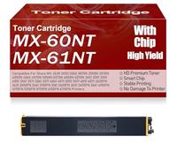 SXLXYOF Cartouches de Toner compatibles MX-60NT MX-61NT Noir Jaune Magenta Cyan Cartouche de Toner de Remplacement pour Sharp MX-2651 3051 3551 4051 3071 3571 4071 5051 6051 5071,Yellow-MX 60NT