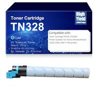 SXLXYOF Cartouches de Toner compatibles TN328 de Remplacement pour Konica Minolta TN328K TN328C TN328M TN328Y Cartouche de Toner pour Konica Minolta Bizhub C250i C300i c360i C7130i Toner,Cyan-TN328