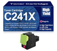 SXLXYOF Cartouches de Toner Haute capacité C241XK0 C241XC0 C241XM0 C241XY0 compatibles pour Lexmark C2325 C2325dw MC2325adw C2425 C2425dw MC2425 C2535 C2535dw MC2535 C2640 MC2640,Magenta-C241X