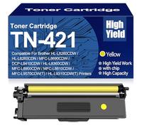 SXLXYOF Cartouches de Toner Haute capacité TN-421 compatibles Noir Cyan Jaune Magenta pour Brother HL-L8260CDW L8360CDW L9310CDW MFC-L8690CDW L8900CDW L8610CDW L9570CDW DCP-L8410CDW,Yellow-TN 421