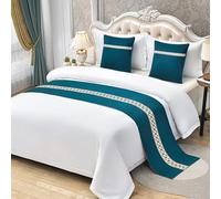 SXLXYOF Chemin de lit Écharpes Jacquard Ligne Couvre-lit Écharpe de lit Hôtel Maison Chambre Serviette de lit Literie Décoration Protection Ensemble de Coussins Assortis,D-2*Pillowcase