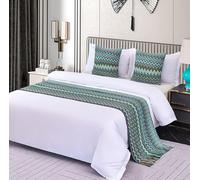SXLXYOF Chemins de lit tricotés Coussins Assortis pour lit King Size avec Pompons Écharpes de lit tissées Boho Couverture jetée Pas de décoloration Serviette de lit Douce,C-60 * 240CM(1.8m Bed)