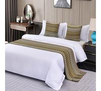 SXLXYOF Écharpes de lit bohème pour lits king size - Chemin de couloir avec pompons - Couverture en tricot tissé - Couvre-lit pour chambre d'hôtel - Q-60 x 260 cm (lit de 2,0 m)