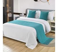 SXLXYOF Écharpes de lit bohème pour lits king size - Chemin de couloir avec pompons - Couverture en tricot tissé - Couvre-lit pour chambre d'hôtel à la maison - M-60 x 260 cm (lit 2,0 m)