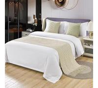 SXLXYOF Écharpes de lit bohémien pour lits king size - Chemin de couloir avec pompons - Couverture en tricot tissé - Couvre-lit pour chambre d'hôtel à la maison - H-60 x 260 cm (lit de 2,0 m)