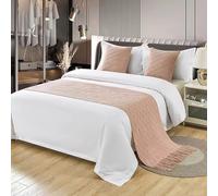 SXLXYOF Écharpes de lit bohémien pour lits king size - Chemin de couloir avec pompons - Couverture en tricot tissé - Couvre-lit pour chambre d'hôtel - R-60 x 180 cm (lit de 1,2 m)