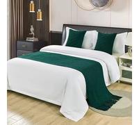 SXLXYOF Écharpes de lit bohémien pour lits king size - Chemin de couloir avec pompons - Couverture en tricot tissé - Couvre-lit pour chambre d'hôtel à la maison - K-60 x 260 cm (lit 2,0 m)