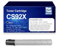 SXLXYOF Multipack CS92X Cartouches de Toner Noir Cyan Jaune Magenta Haut rendement pour Lexmark CX920 CX921 CX922 CX923 CX924 CX927 CS920 CS921 CS923 CS92X CX920de CX921de,Black-CS92X
