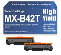 SXLXYOF pour Sharp MX-B427W MX-B427PW Cartouches de Toner avec Puce Compatibles Toner MX-B42T 25B3430 Haute capacité pour Sharp MX-B427W MX-B427PW 20 000 Pages,25B3430-2PC