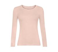 SXME MIGHT SAY Élégant polyvalent pour femme à manches longues, col rond, extensible, uni, décontracté, haut essentiel, chemisier assorti, couleur chair, indispensable dans chaque