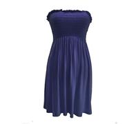 SXME MIGHT SAY Haut transparent à épaules dénudées pour femme, élastique, unie/imprimé, robe bandeau bustier bustier, grande taille, bleu marine, 36/54