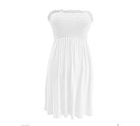 SXME MIGHT SAY Haut transparent à épaules dénudées pour femme, élastique, unie/imprimé, robe bandeau bustier bustier, grande taille, blanc, 36/54