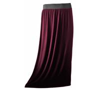 SXME MIGHT SAY Jupe longue unie avec taille élastique pour femme, extensible, grande taille, bordeaux, M-3XL