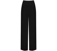 SXME MIGHT SAY Pantalon Palazzo pour femme, jambe large, évasé, élastique, extensible, uni, grande taille, noir