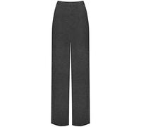 SXME MIGHT SAY Pantalon Palazzo pour femme, jambe large, évasé, élastique, extensible, uni, grande taille, gris foncé