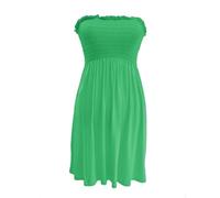 SXME MIGHT SAY Robe pour femme à épaules dénudées, élastique, unie/imprimée, sans bretelles, bustier tube, grande taille, Vert jade, 36/54