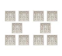 Sxmrmnx 10X Caoutchouc Bois Sculpté Floral Decal Artisanat Onlay Applique Meubles DIY Décor F: 20 x 20 cm
