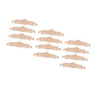 Sxmrmnx 12Pcs 20 x 5 cm en Bois de Bois Sculpté Longue Onlay Applique Non Peint Rose Fleur Porte Home Decor Style Européen