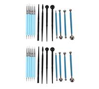Sxmrmnx 26Pcs Polymere Pâte À Modeler Outils, Sculpter Dotting Pen, Conseils en Silicone, Boule Stylus, Outils en Ceramique Clay Set Indentation pour Cake Fondant Decoration et Nail Art