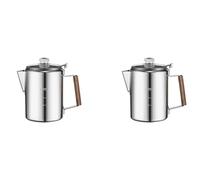 Sxmrmnx 2X Percolateurs à Café pour Le Camping, CafetièRe Percolateur en Acier Inoxydable, CafetièRe pour Camping en Plein Air, Maison, 9 Tasses