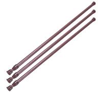 Sxmrmnx 3X Tiges de Poteau de Rail de Rideau de Tension de Voile Nette Télescopique à Ressort Extensible, 55-90cm, Couleur Bois