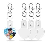 Sxmrmnx 4PCS LED Porte-Clés de Sublimation en Acrylique, Transfert, Artisanat DIY pour L'Automne, Thanksgiving, Noël, Cadeau de Porte-Clés en Forme de Cœur.