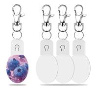 Sxmrmnx 4PCS Porte-Clés en Acrylique Vierge de Sublimation avec LED, Transfert, Bricolage pour L'Automne, L'Action de Grâce et Noël. Cadeau de Porte-Clés Rond.