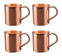 Sxmrmnx 4X 450 ML Cuivre Tasse Tasse à Eau Moscou Mule Tasse Droite Corps Curling Tasse Bar Cocktail Verre BièRe Tasse