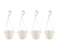 Sxmrmnx 4X Pot de Plante de Fleur Chlorophytum Suspendu avec Chaine Blanc pour la Decoration de Jardin ou Balcon
