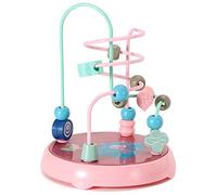 Sxmrmnx 6 Mois Perles Jouet pour Enfants Rond Coloré Labyrinthe de Perles Jouet de Maths Modèle éDucatif pour Tout- Rose