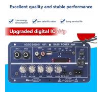 Sxmrmnx Amplificateur Bluetooth Numérique 220 V 12 V, Caisson de Basses, Double Microphone, Ampli Karaoké, Haut-Parleur, Cinéma Maison, Bricolage, 100 W, Prise UE