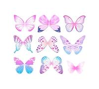 Sxmrmnx Autocollant Mural en PVC, Autocollant en Verre Électrostatique pour Fenêtre, Attrape-Soleil, Prismes Arc-en-Ciel, Autocollant, Installation Facile - Papillon