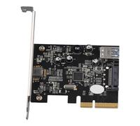Sxmrmnx Carte Adaptateur PCI-E 4X vers Carte D'Extension USB3.1 Adaptateur Arrière 10G Carte Type-C + Type-A Module ASM1142