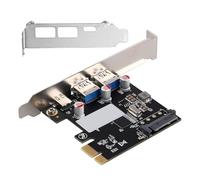 Sxmrmnx Carte D'Extension Carte Graphique de Bureau PCI-E1x vers USB3.1 Type-C Carte Adaptateur USB3.0 A Insertion et Arrière