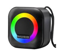 Sxmrmnx Enceinte Bluetooth Portable avec Lumière Colorée RVB, Caisson de Basses Étanche sans, Stéréo Surround, Haut-Parleur de Voyage