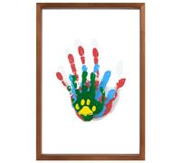 Sxmrmnx Kit D'Empreintes Mains Familiales Claires - Cadeaux pour Les Nouveaux Parents Créez des Objets Artisanaux Durables et des Souvenirs Le Cadre en Bois Comprend la Couleur la Peinture