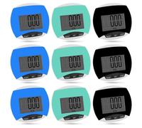 Sxmrmnx Lot de 9 Podomètres Simples pour la Marche, Comptage des Pas, Tracker de Pas Portable à Clip pour L'Enregistrement de la Consommation de Calories