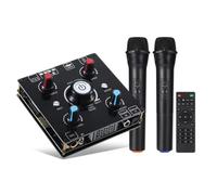 Sxmrmnx Machine de Karaoké à Double Microphone Bluetooth 5.0 Amplificateur de Puissance Sonore Amplificateur Intégré et Lecteur de Disque U Subwoofer Audio Domestique