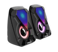 Sxmrmnx Mini Enceintes D'Ordinateur Filaires USB avec Alimentation USB et Lumières Colorées RGB pour Les Jeux, Contrôle du Volume pour Ordinateur/Écran Portable/Ordinateur Portable/PC