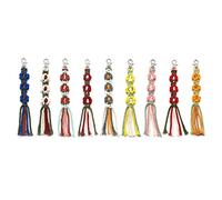 Sxmrmnx Pack de 9 Mini Porte-CléS en Macramé Breloques de Sac en Macramé Boho avec Accessoires FabriquéS à la Main pour Porte-CléS de Voiture Cadeau