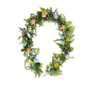 Sxmrmnx Panneau de Porche de Pâques Panneau de Porche sur Le Thème de Joyeuses Pâques Décorations de Fausses Plantes de Pâques avec Décoration D'Œuf de Lapin pour la Fête de Pâques