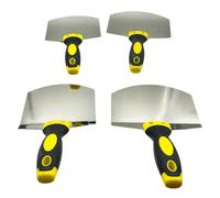 Sxmrmnx Pelle à cendres incurvée en acier inoxydable - En forme d'éventail - Planche de support de cendres - Spatule murale