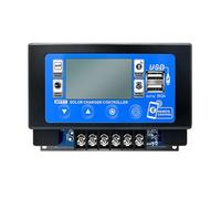 Sxmrmnx Régulateur de Charge Solaire Bluetooth 30A MPPT avec Affichage LCD Support Double USB Batterie 12V/24V/36V/48V/60V
