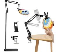 Sxmrmnx Support de Cerceau de Broderie Réglable Noir, Support de Cerceau/Tablette/Téléphone, Support de Sol, Support de Broderie, Rotatif à 360°