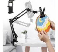 Sxmrmnx Support de Cerceau de Broderie Réglable, Support de Cerceau/Tablette/Téléphone, Support de Bureau avec Rotation à 360°, Cadre d'art à L'Aiguille