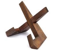 Sxmrmnx Support de Livre de Recettes pour Le Comptoir de la Cuisine en Bois Stand Cadre Photo en Bois Couleur Charbon pour Décoration de Plateau à Étages