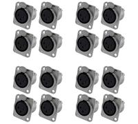 Sxmrmnx XLR Jack 3 Broches - sur Panneau Jacks SéRie D Taille XLR-F - 16 PACK