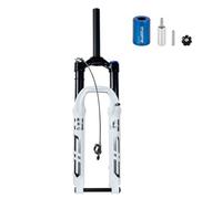 SXNFSX Fourche à Suspension pneumatique pour VTT 26/27,5 Pouces, débattement de 140 mm, axe traversant, Freins à Disque en Alliage, contrôle d'épaulement, fourches d'amortisseur de vélo 1-1/2 Pouce